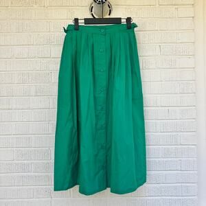Vintage 1980s Jordache  Bright Green Midi Skirt
